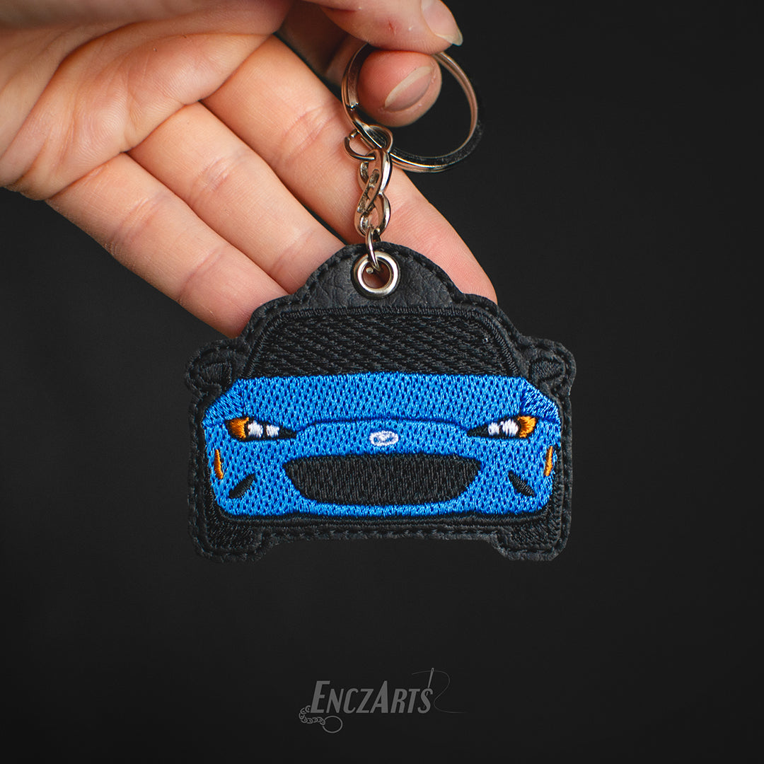 Unikalny brelok EnczArts z haftem auta Mazda Miata ND unikalny prezent motoryzacyjny handmade