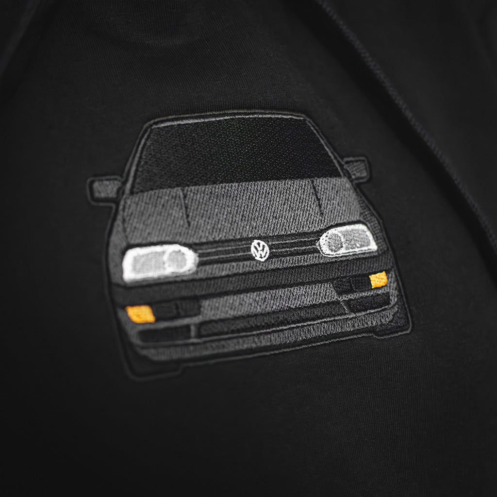 Haft VW Golf III na premium bluzie bawełna 90% poliester 10% 300g na zamówienie custom dla fana motoryzacji