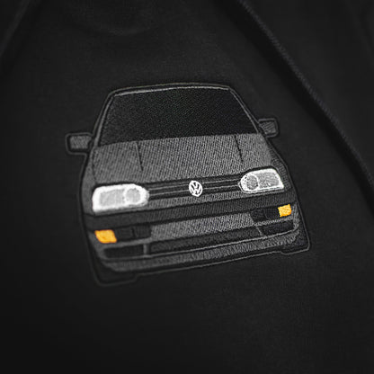 Haft VW Golf III na premium bluzie bawełna 90% poliester 10% 300g na zamówienie custom dla fana motoryzacji