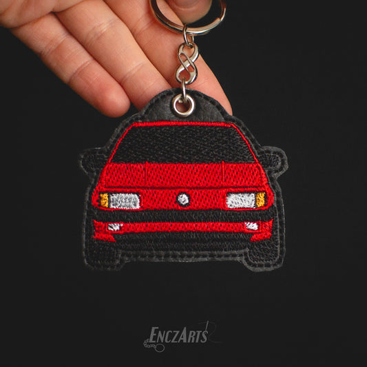 Unikalny brelok EnczArts z haftem auta VW Passat B3 unikalny prezent motoryzacyjny handmade 