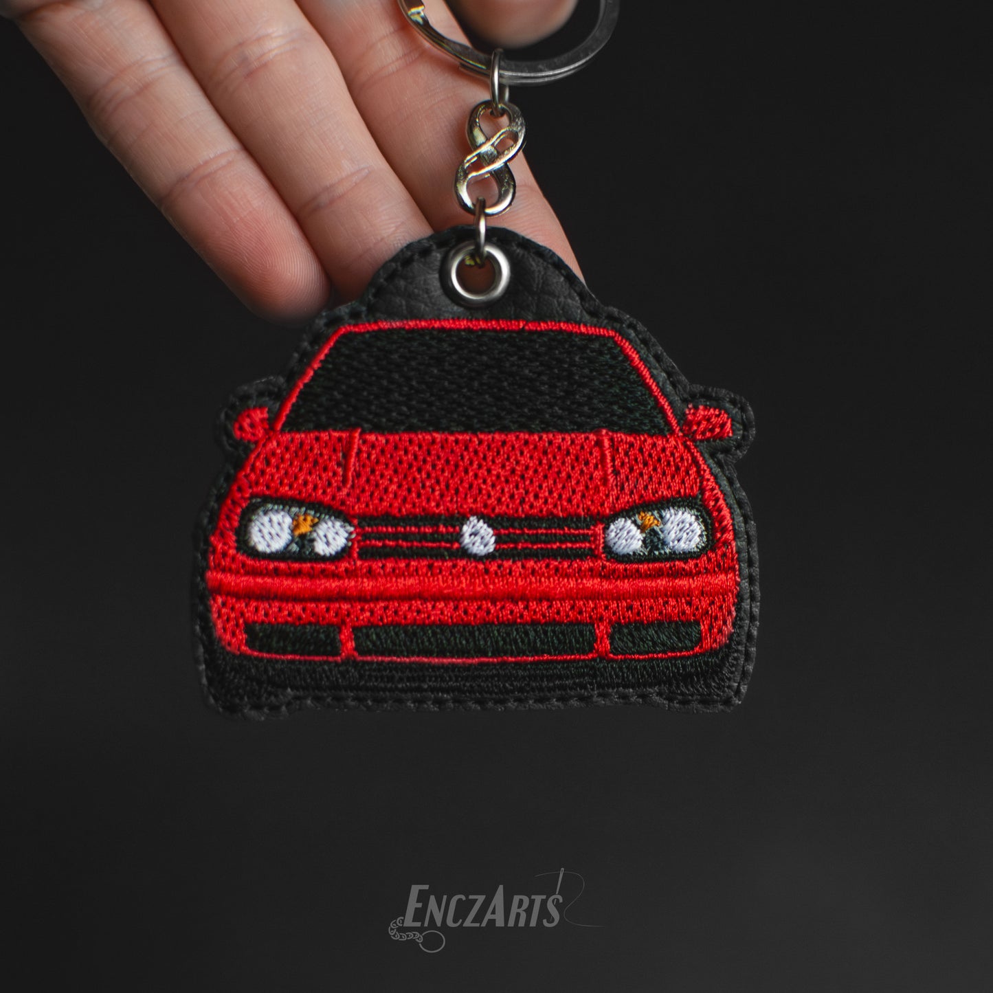 Personalizowany brelok z haftem Volkswagen Golf IV idealny prezent dla fana motoryzacji