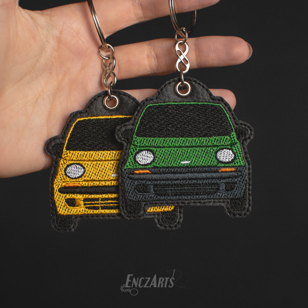 Personalizowany brelok z haftem Daewoo matiz M100 idealny prezent dla fana motoryzacji