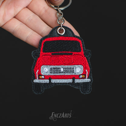 Personalizowany brelok samochodowy EnczArts przedstawiający Renault 4 oryginalny prezent dla kierowcy 