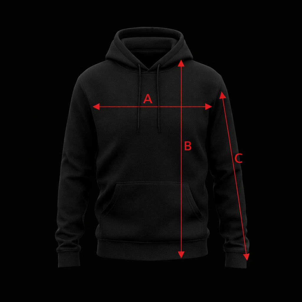 Wzór dla rozmiarów bluz premium