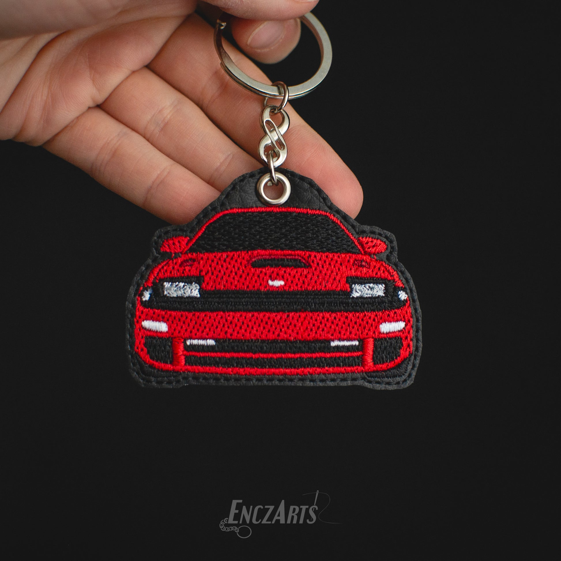 Unikalny brelok EnczArts z haftem auta Toyota Celica V GT unikalny prezent motoryzacyjny handmade 